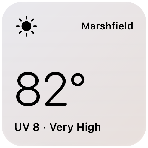 A compact minimal DS Weather widget showing current conditions